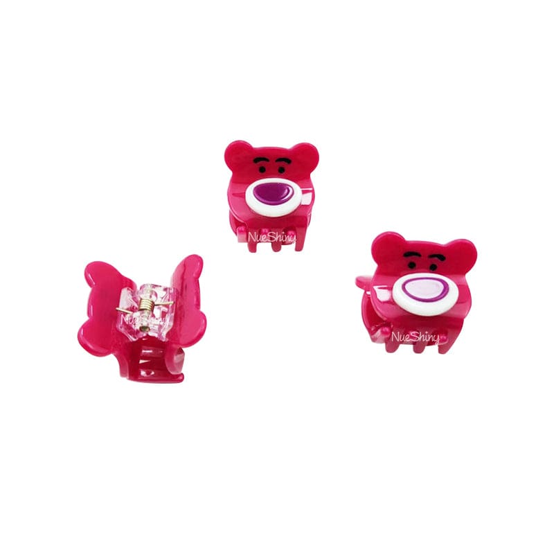 3Pcs Cute Small Strawberry Bear Cartoon Hair Claw丨NueShiny