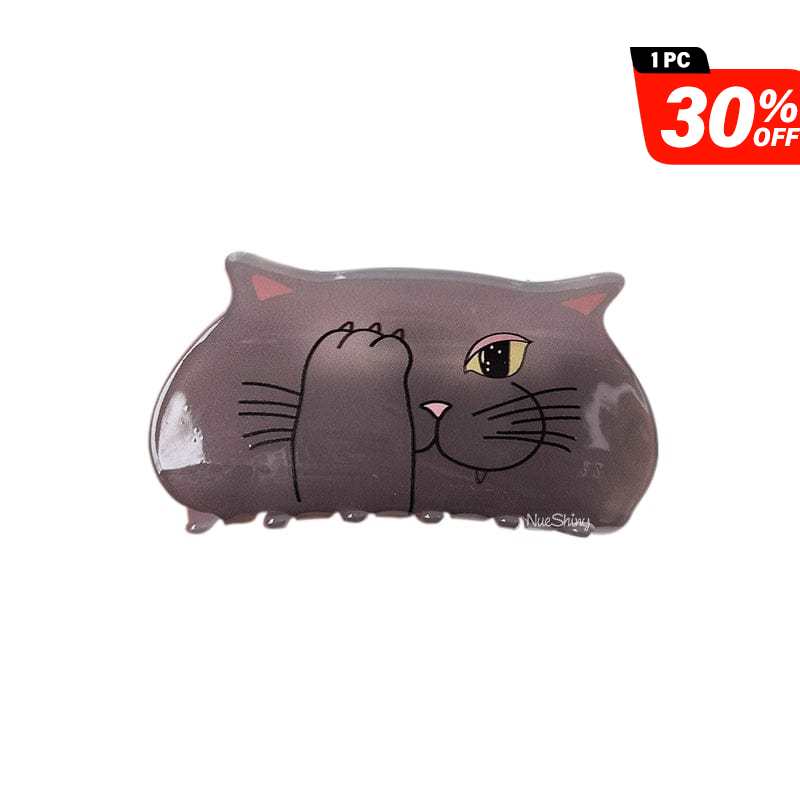 Dark Grey Cartoon Kitty Cat Hair Claw丨NueShiny