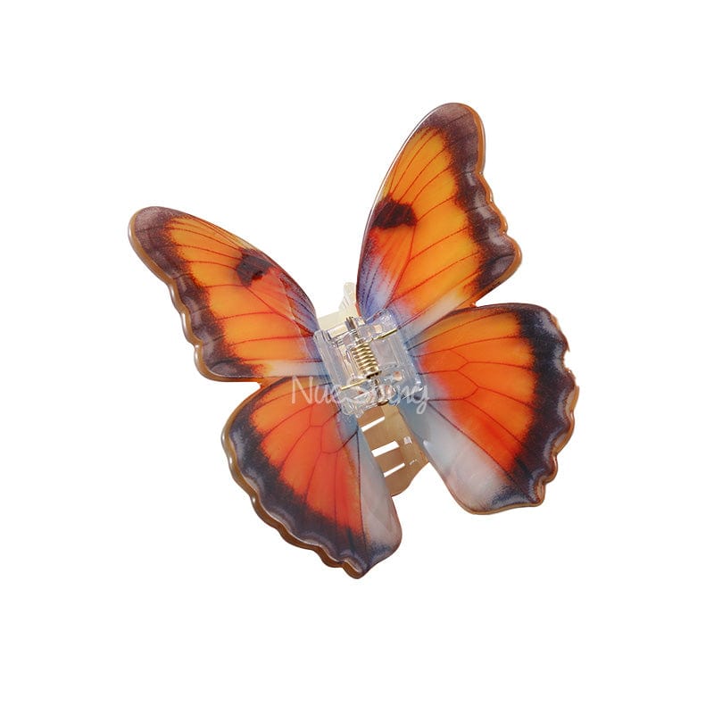 Wings of Wonder Orange Vivid Butterfly Hair Claw丨NueShiny