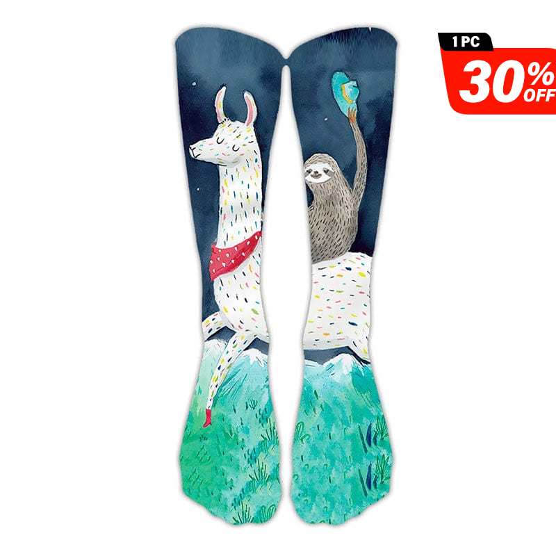 Sublimation Sloth Animal Socks丨NueShiny