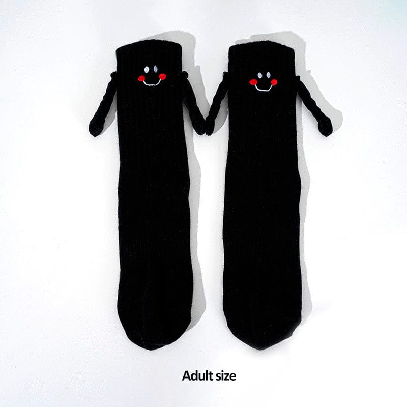 Funny Magnetic Couple Holding Hands Black Socks丨NueShiny