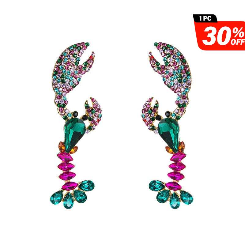 Green Diamond Lobster Earrings | NueShiny