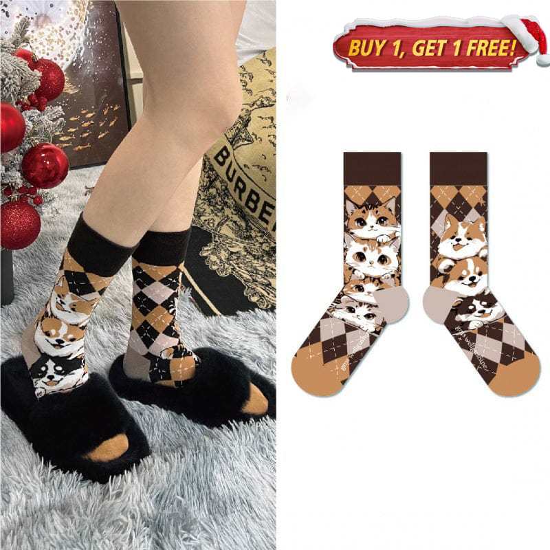 Stacked Cat Socks | Nueshiny