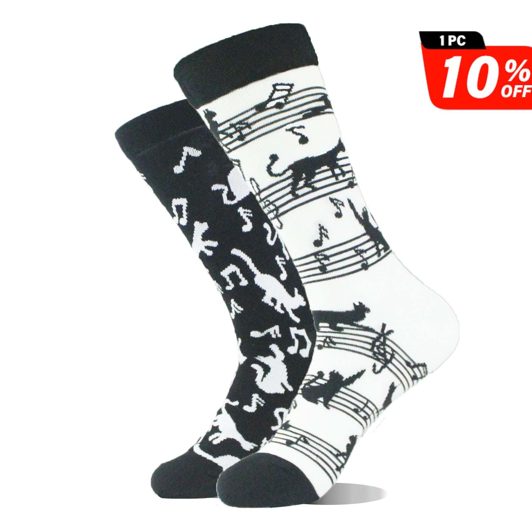 Animals And Musical Notes Mismatched Socks | Nueshiny