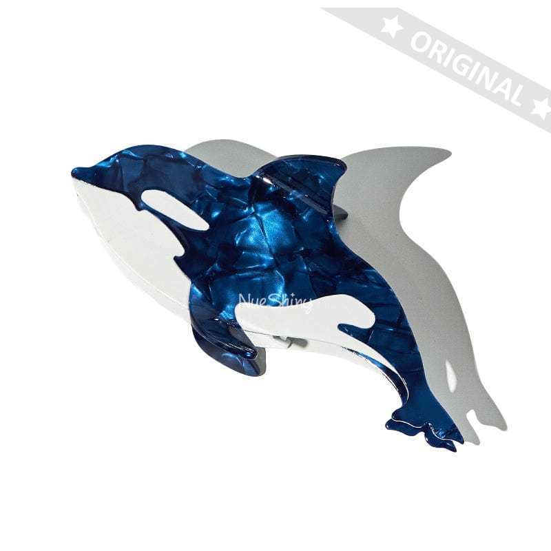 Dark Blue Orca Hair Claw Clip Killer Whale Shark Ocean Lover Series Hair Claw丨NueShiny