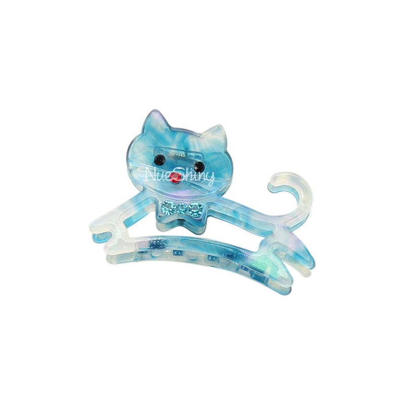 Animated Jumping Blue Cat Hair Claw丨NueShiny