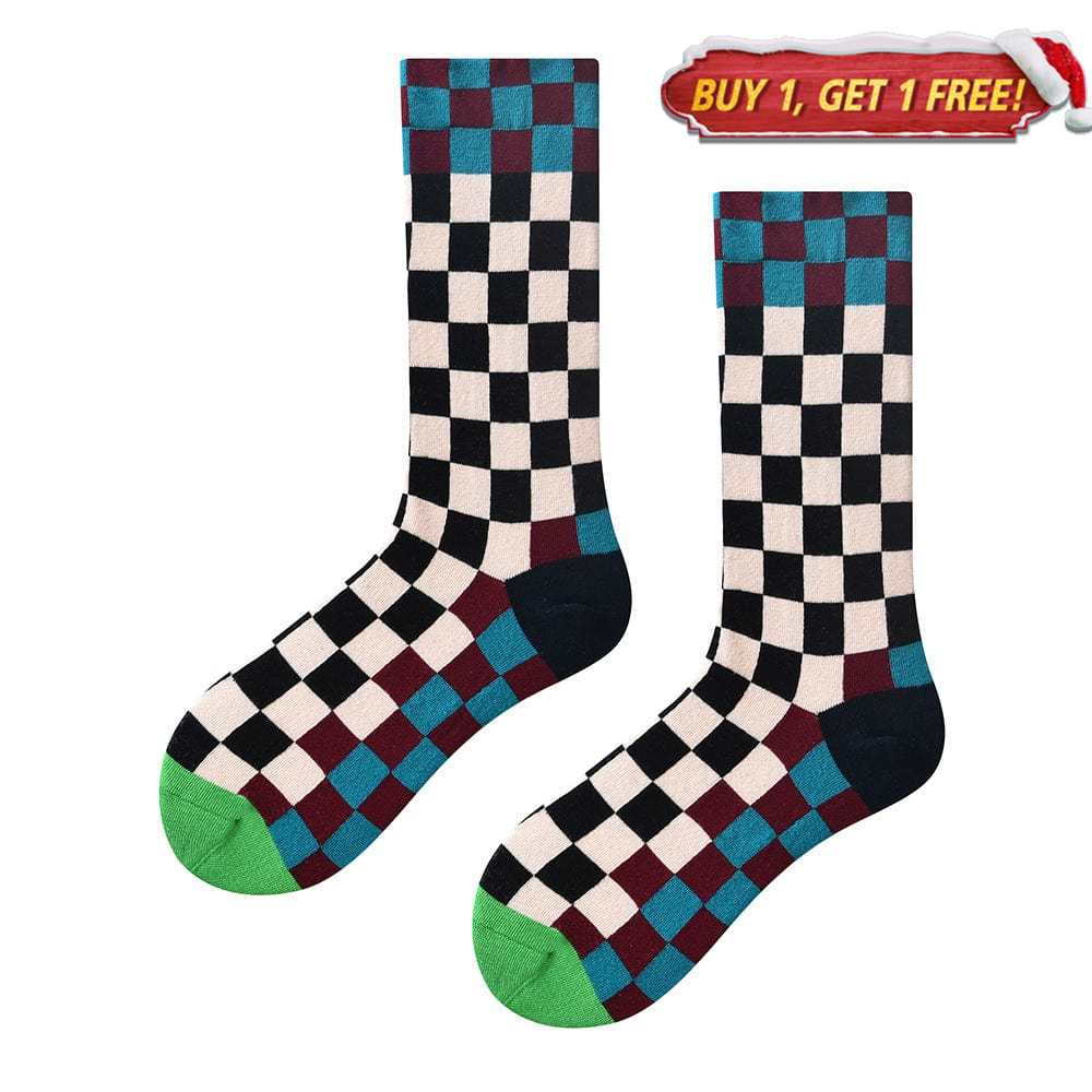 Black And White Plaid Socks | Nueshiny