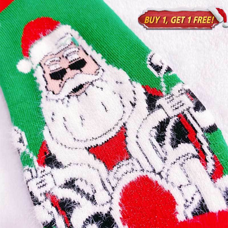 Pre-sale Cool Rocking Santa Clause Christmas Warm Snow Socks丨NueShiny