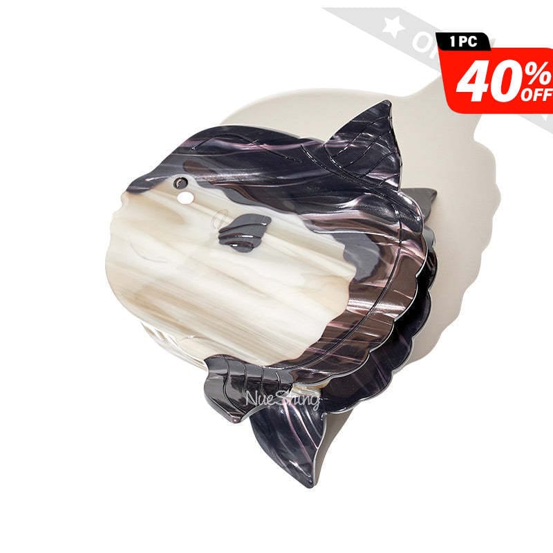 Pre-sale Large  Black Mola Mola,Ocean Sunfish  Hair Claw | NueShiny