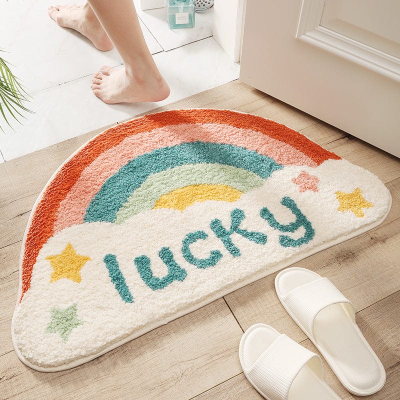 Lucky Fluffy Rainbow Carpet Tufted丨NueShiny