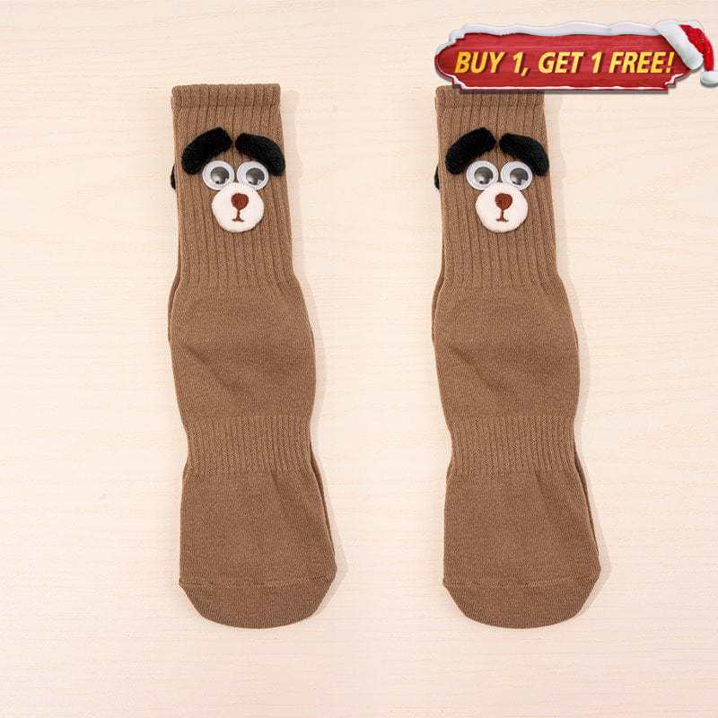 Funny Puppy Brown Socks丨NueShiny