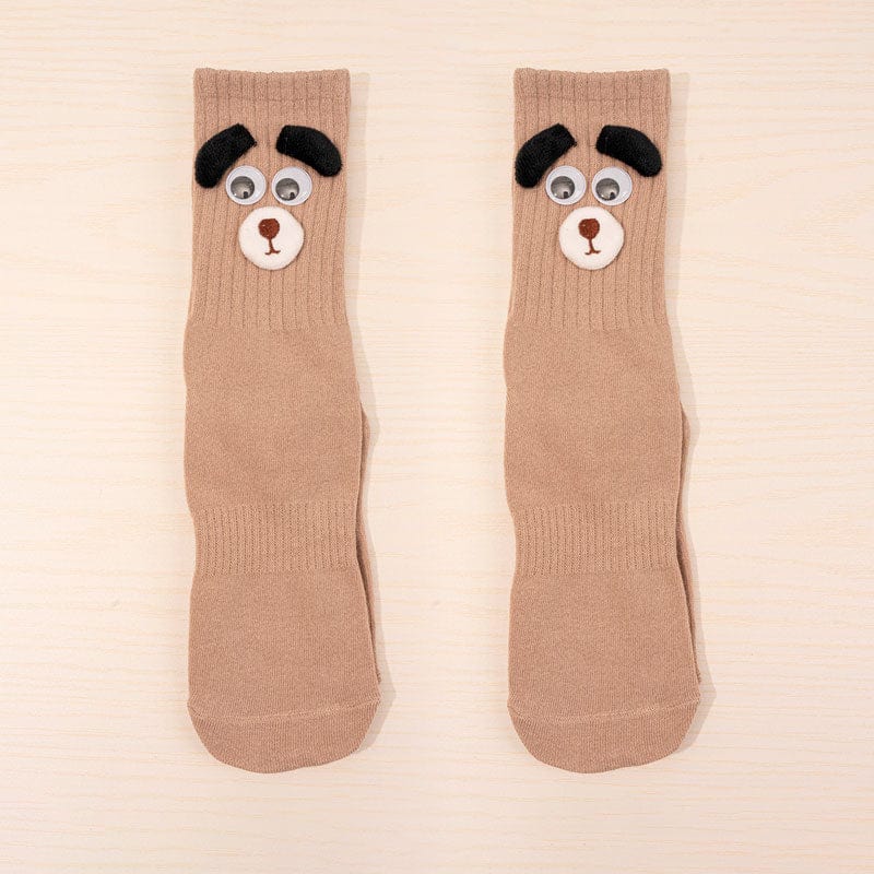 Funny Puppy Khaki Socks丨NueShiny