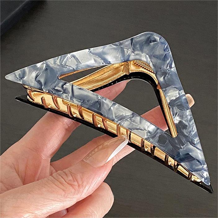 Textured Triangle Barrette Hair Accessory In Gray丨NueShiny