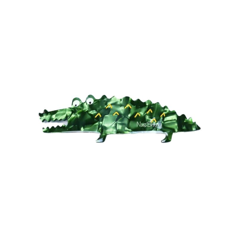 Green Crocodile Hair Clip Hairpin丨NueShiny