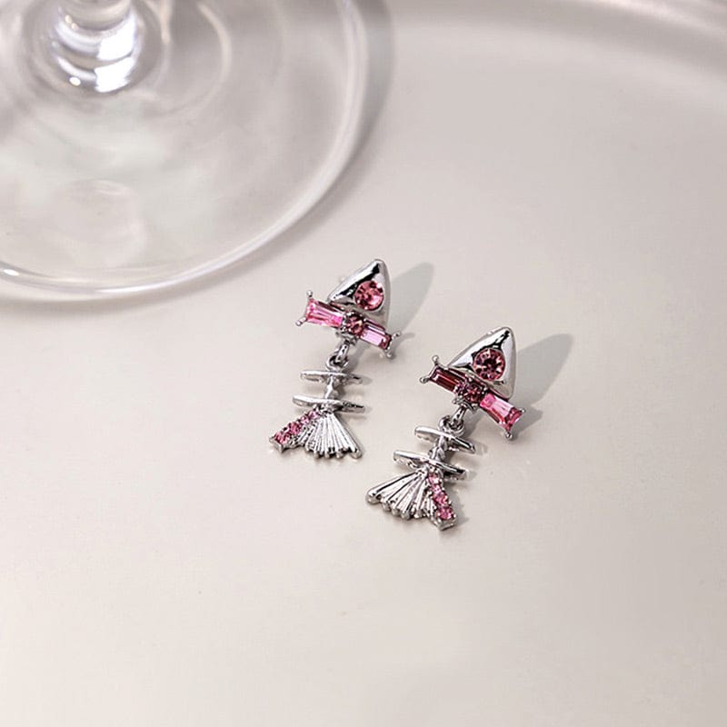 Sterling Silver Fishbone Earrings丨NueShiny