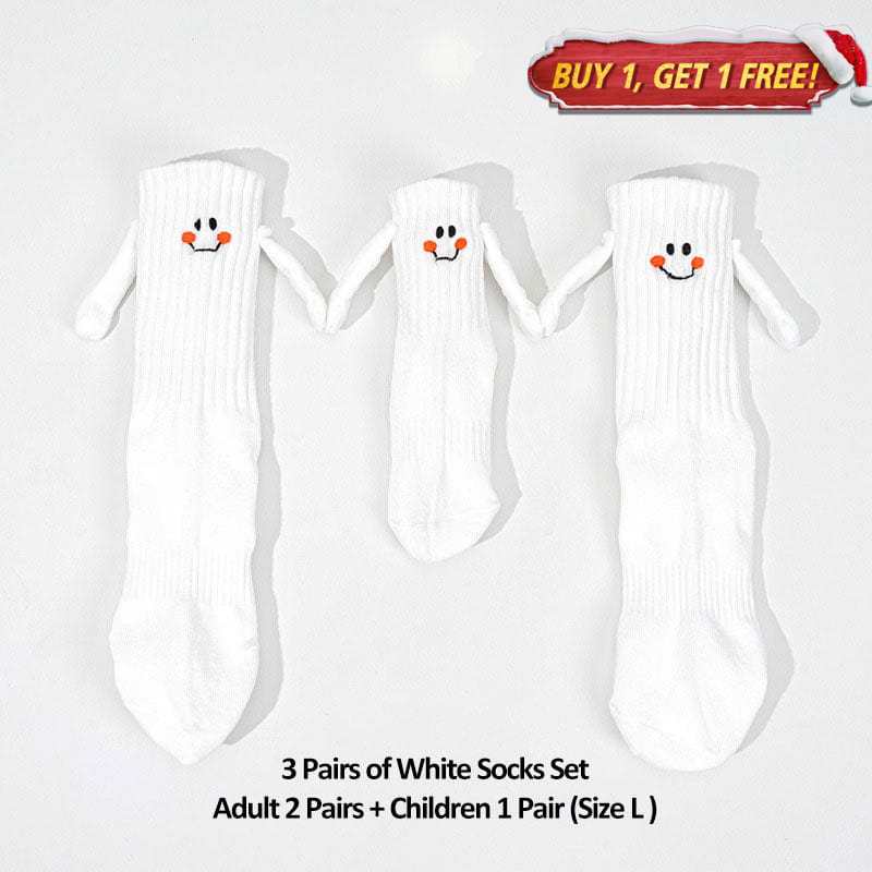 3 Pairs of Parent-Child Socks (2 Adult + 1 Children 6-9 Years Old)丨NueShiny