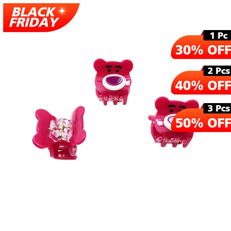 3Pcs Cute Small Strawberry Bear Cartoon Hair Claw丨NueShiny