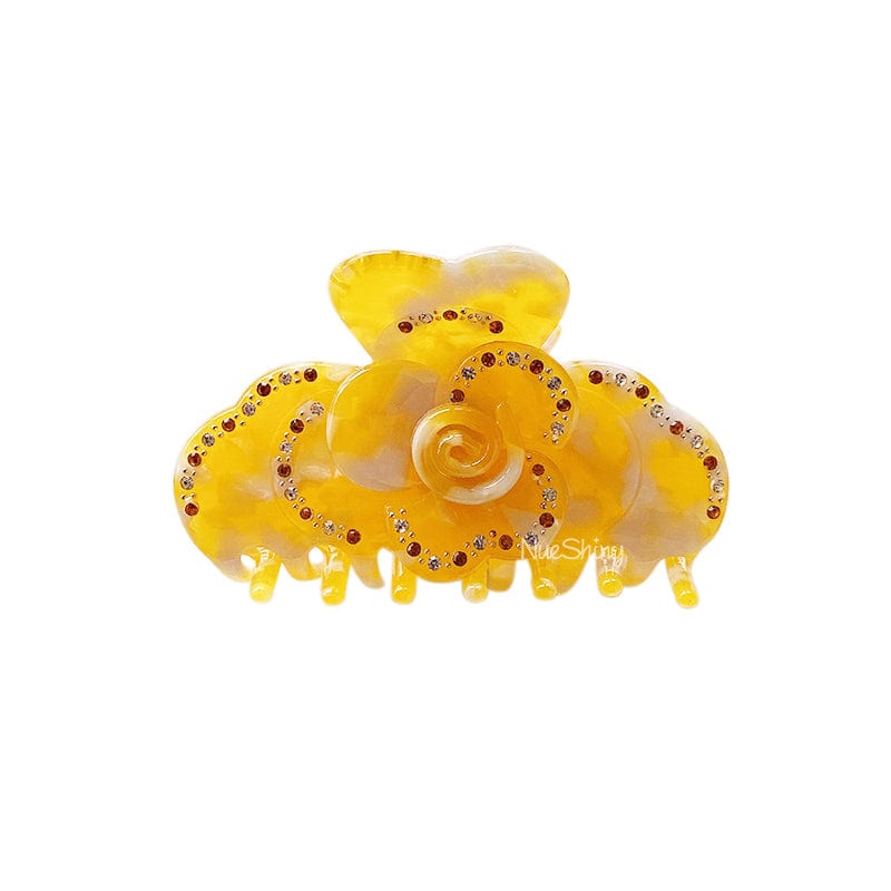 Yellow Blossom Flower Diamond Hair Claw丨NueShiny