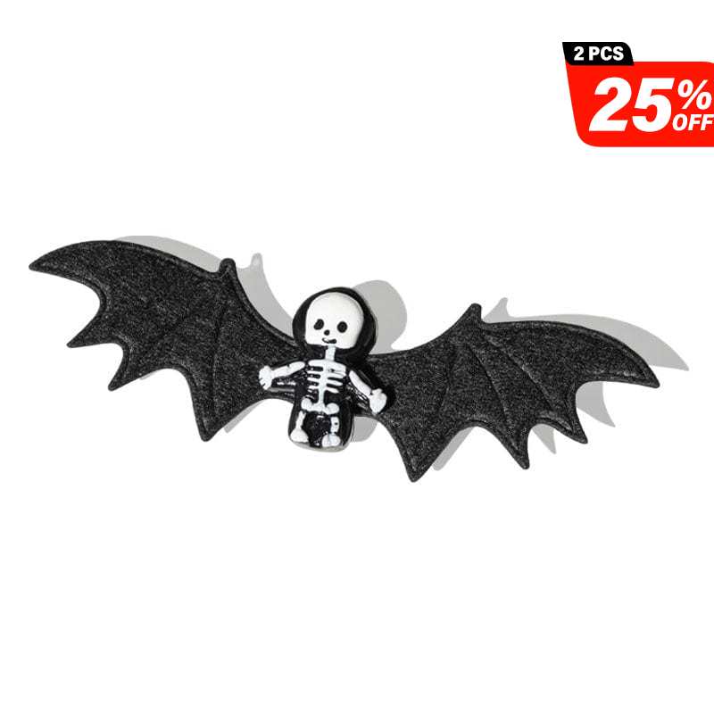 2Pcs Halloween Gothic Cute Skeleton Bat Wings Hair Clips丨NueShiny