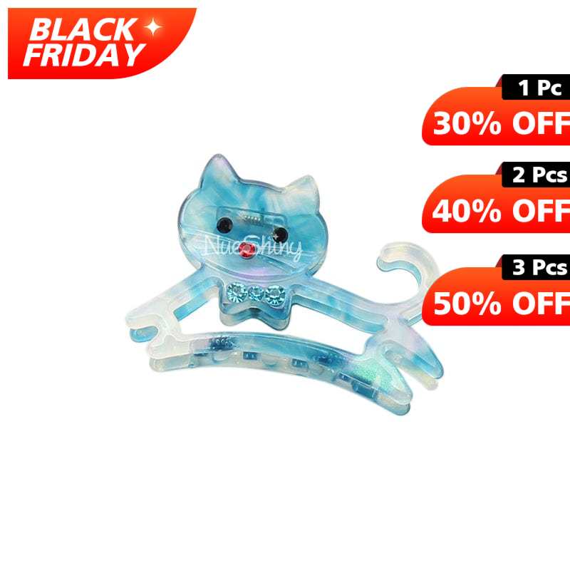 Animated Jumping Blue Cat Hair Claw丨NueShiny