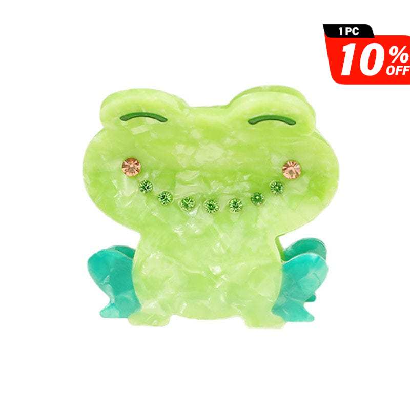 Mini Green frog acetate hair claw | NueShiny