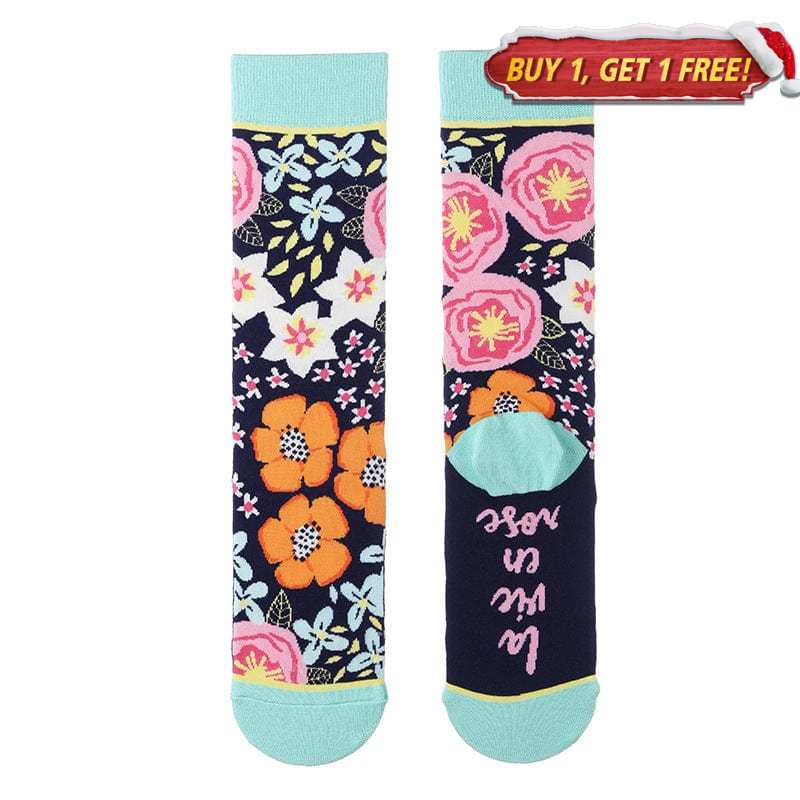 Colorful Flower B Socks | Nueshiny