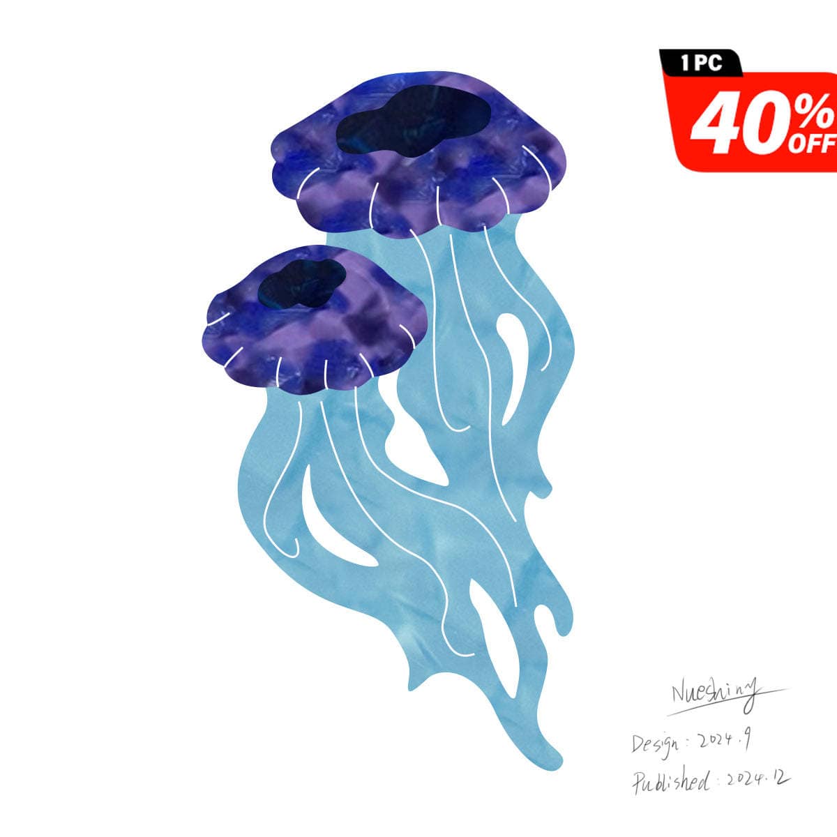 Pre-Sale Large Swimming Jellyfish Hair Claw | NueShiny