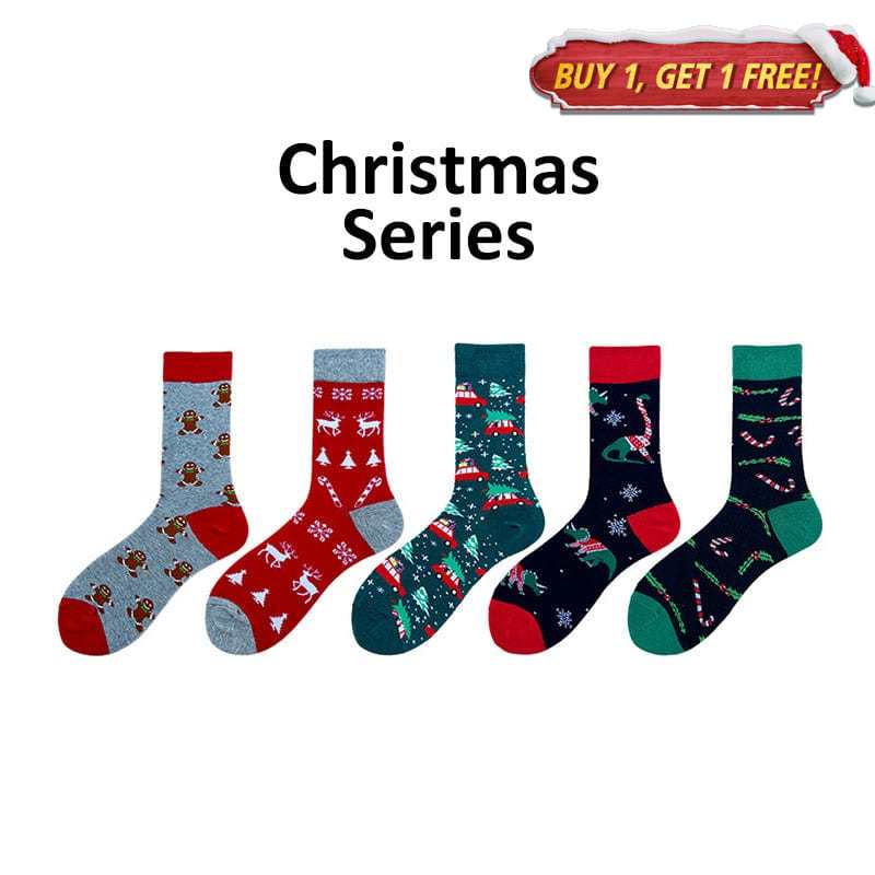 5 Pairs of Holiday Christmas Socks丨NueShiny