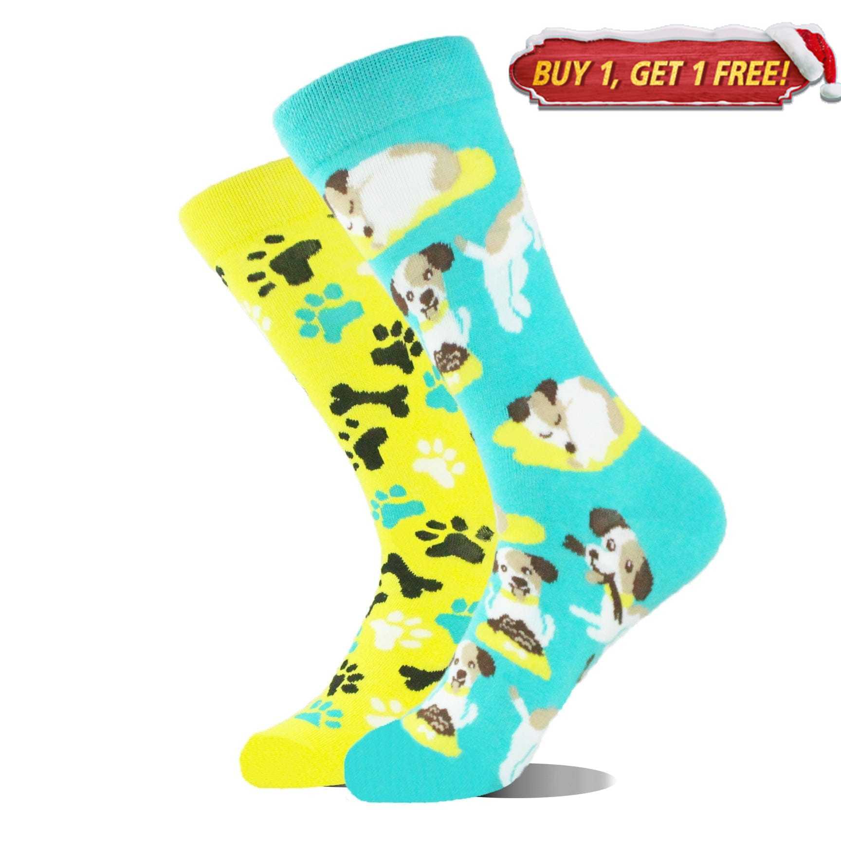 Brown And White Dog Mismatched Socks | Nueshiny