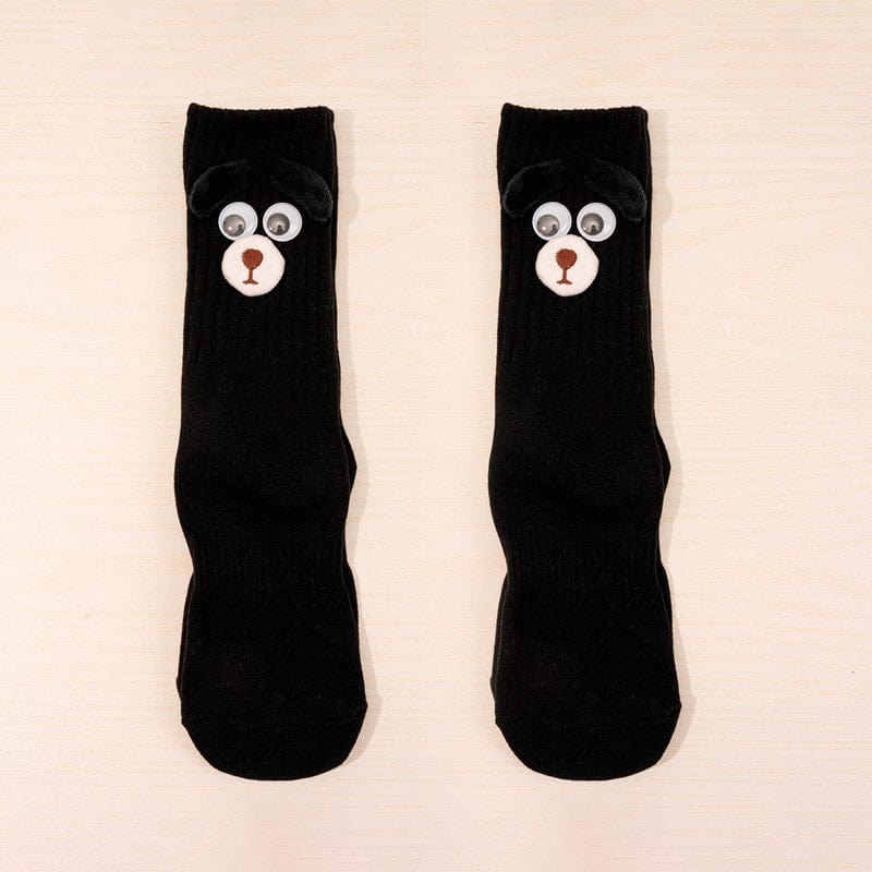 Funny Puppy Black Socks丨NueShiny