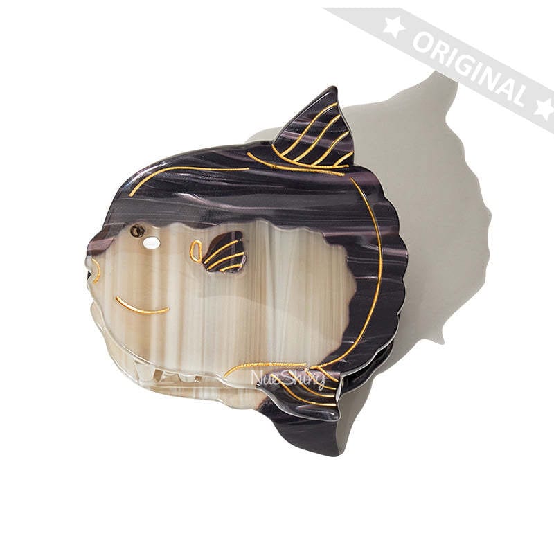 Small  Black Mola Mola,Ocean Sunfish  Hair Claw | NueShiny