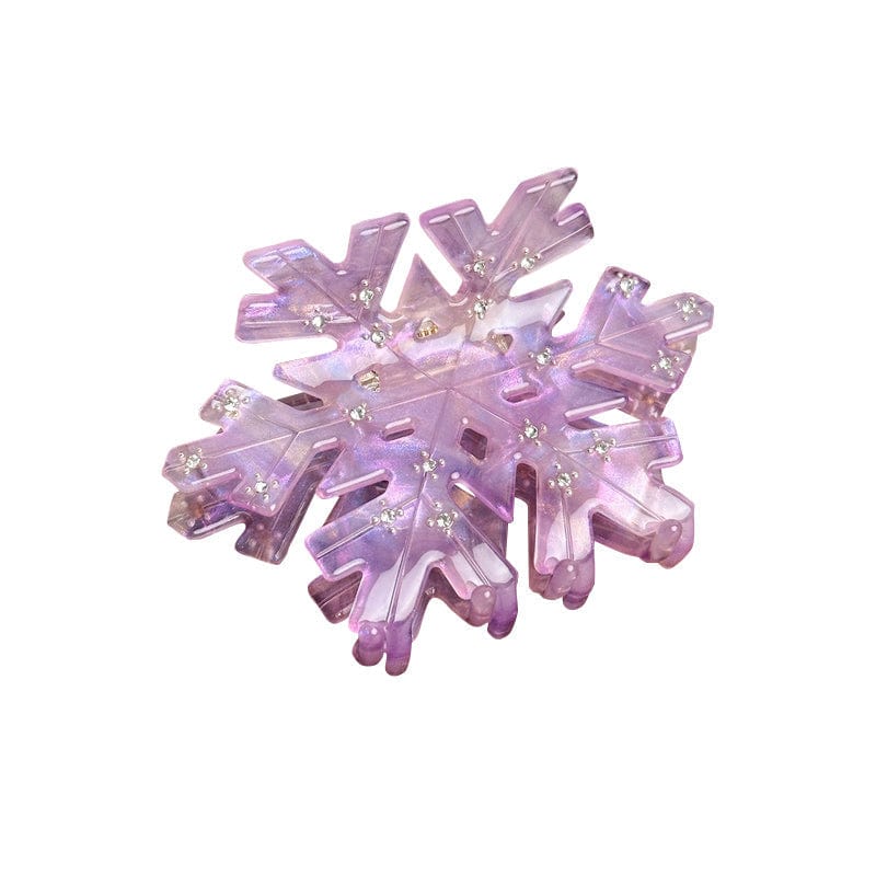 Medium  Transparent purple snowflake Hair Claw | NueShiny