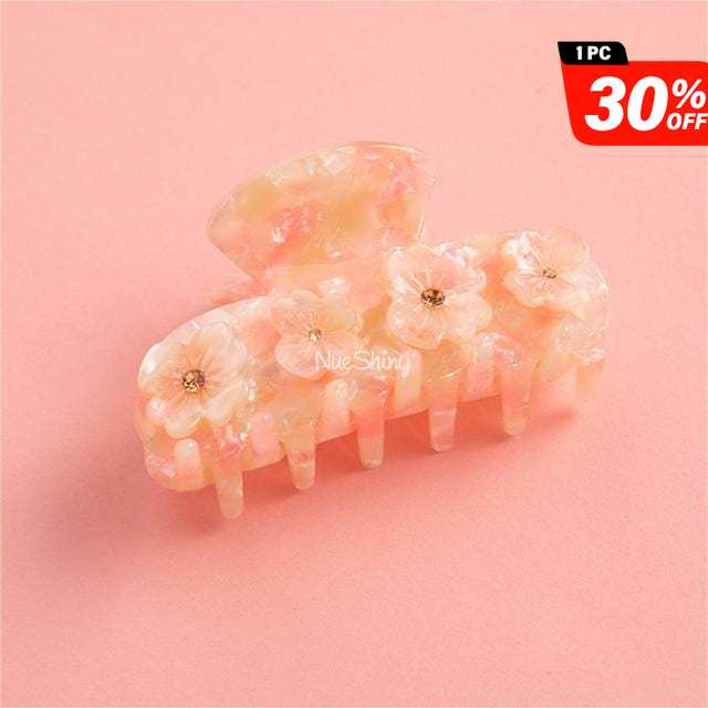 Drill Acetate Flower Cute Hair Claw In Mixed Colors