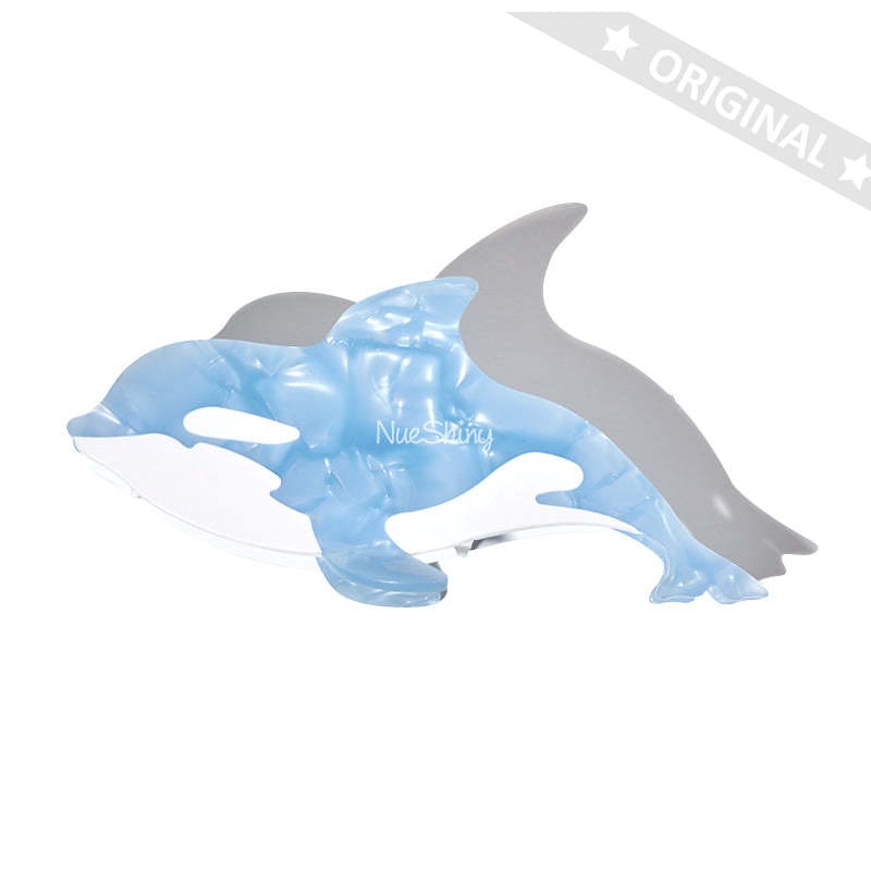 Jumbo Diamond Blue Orca Hair Claw Clip Killer Whale Shark Ocean Lover Series Hair Claw丨NueShiny