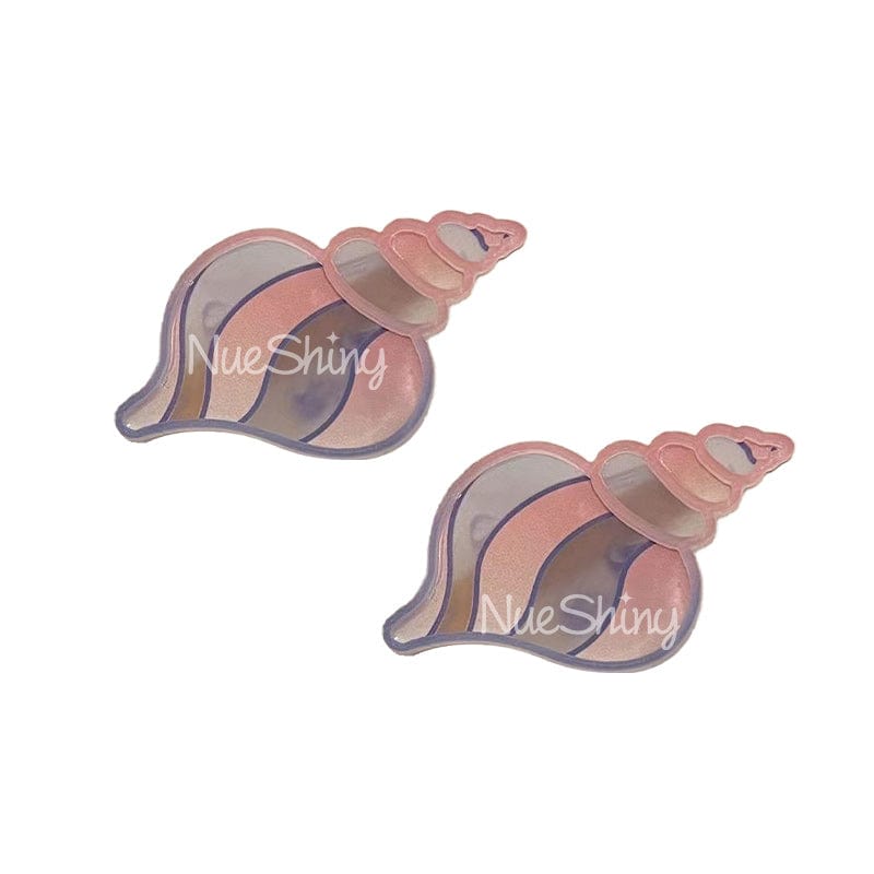 2Pcs Cute Pink Conch Hair Clips | NueShiny