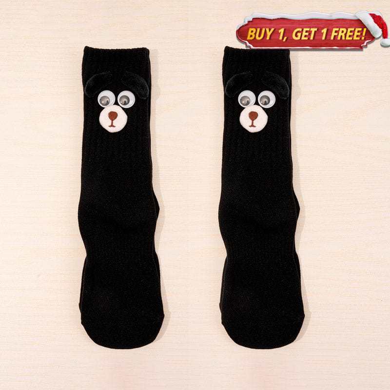 Funny Puppy Black Socks丨NueShiny