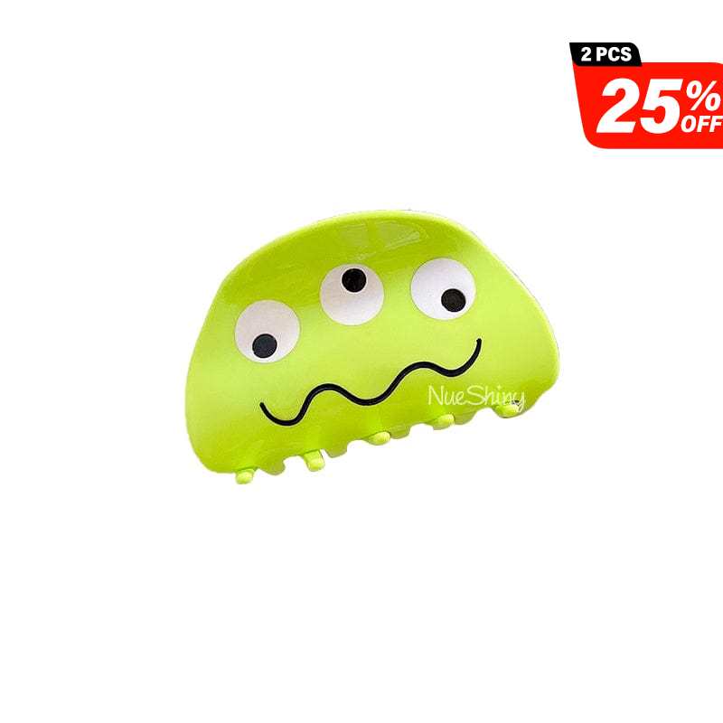 Green Three-eyed Monster Happy Halloween Hair Claw