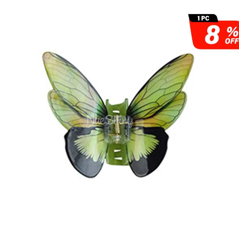 Floral Flutter Charm Light Green Butterfly Hair Claw丨NueShiny