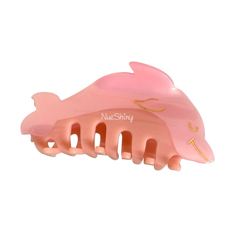 Vibrant Pink Dolphin Hair Claw | NueShiny