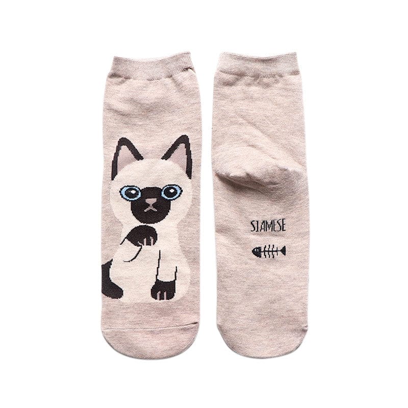 Meow Magic Beige Socks | NueShiny