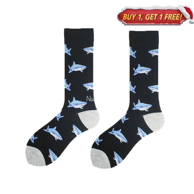 Shark Ocean Series Black Socks丨NueShiny