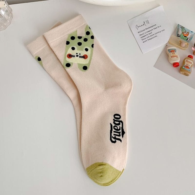 Green Spotted Dog Socks丨NueShiny