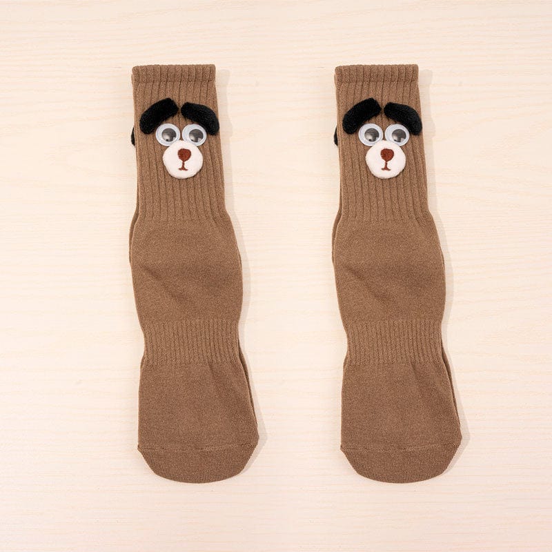 Funny Puppy Brown Socks丨NueShiny