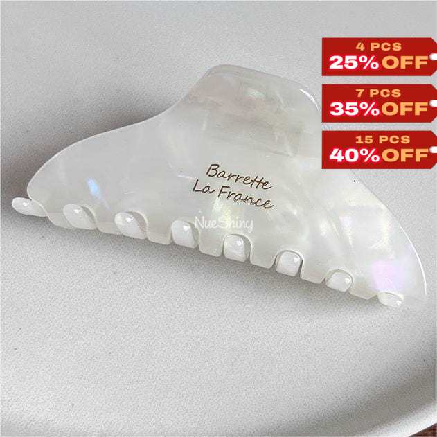 Elegant Hair Claw Temperament Shark Clip In Pearl White丨NueShiny