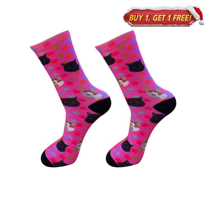 Cat Paw Rose Red Socks丨NueShiny