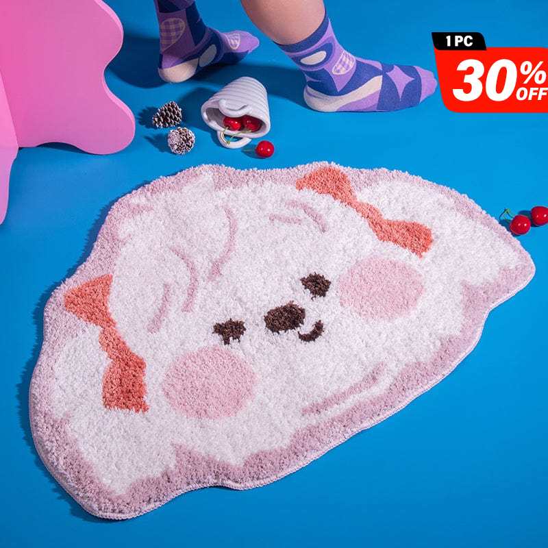 Bathroom Rug Tufted Pink Samoyed丨NueShiny