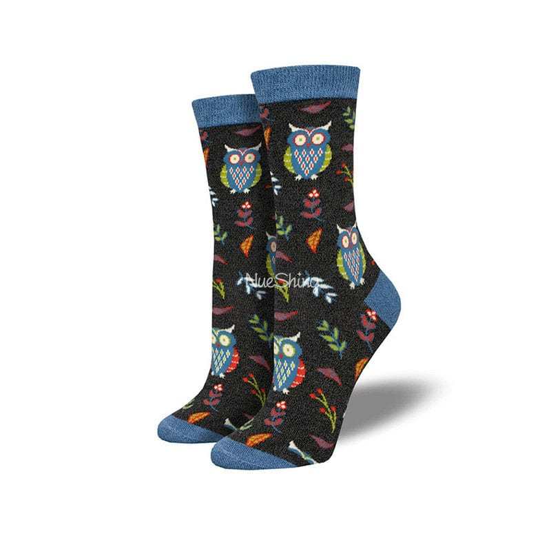 Navy Blue Owl Socks丨NueShiny