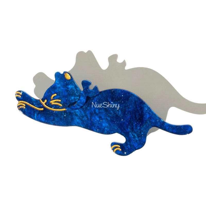 Caline Blue Cat Acetate Hair Clip Duckbill Clip丨NueShiny