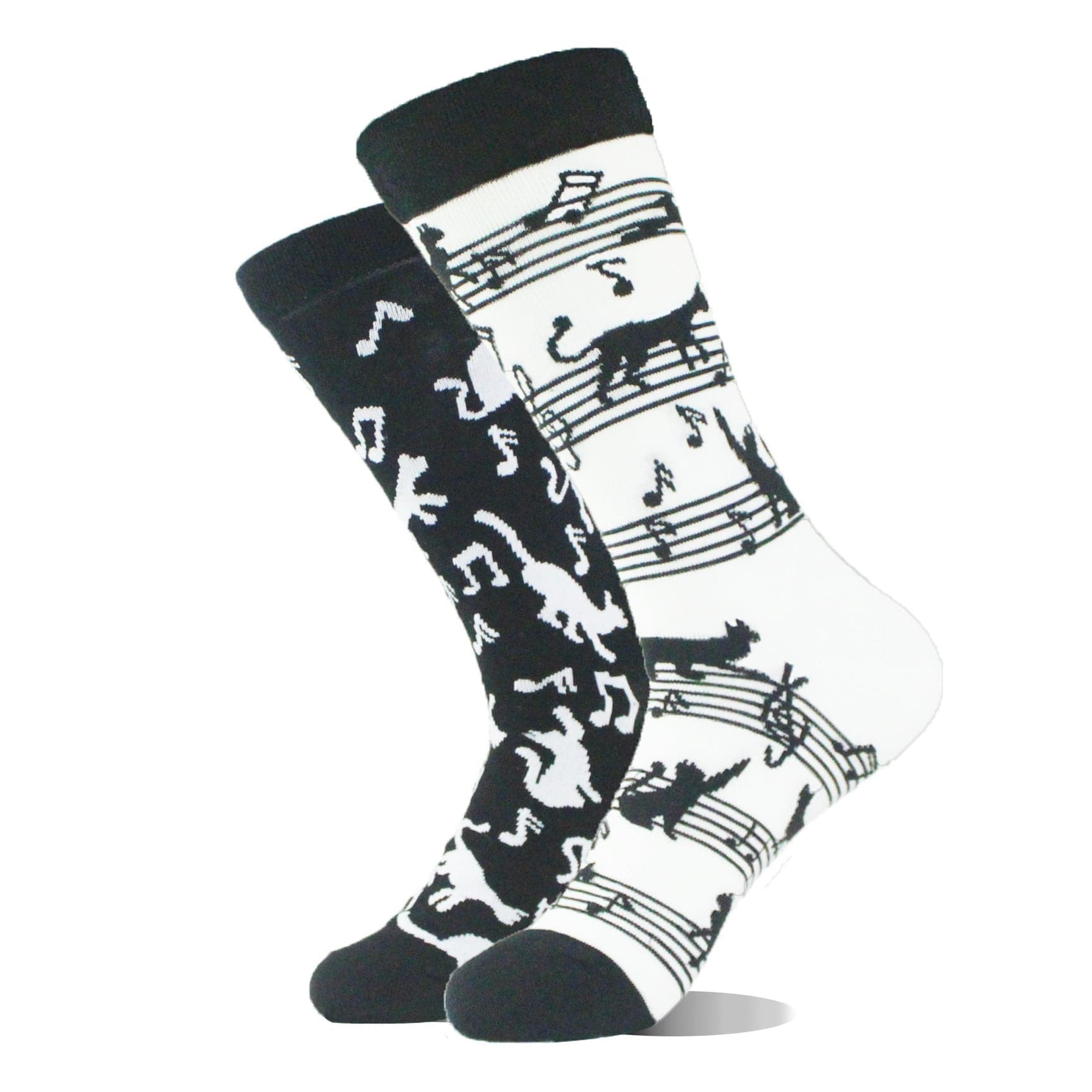 Animals And Musical Notes Mismatched Socks | Nueshiny