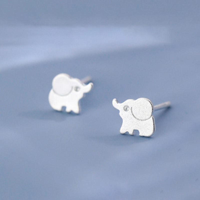 Sterling Silver Elephant Earrings丨NueShiny